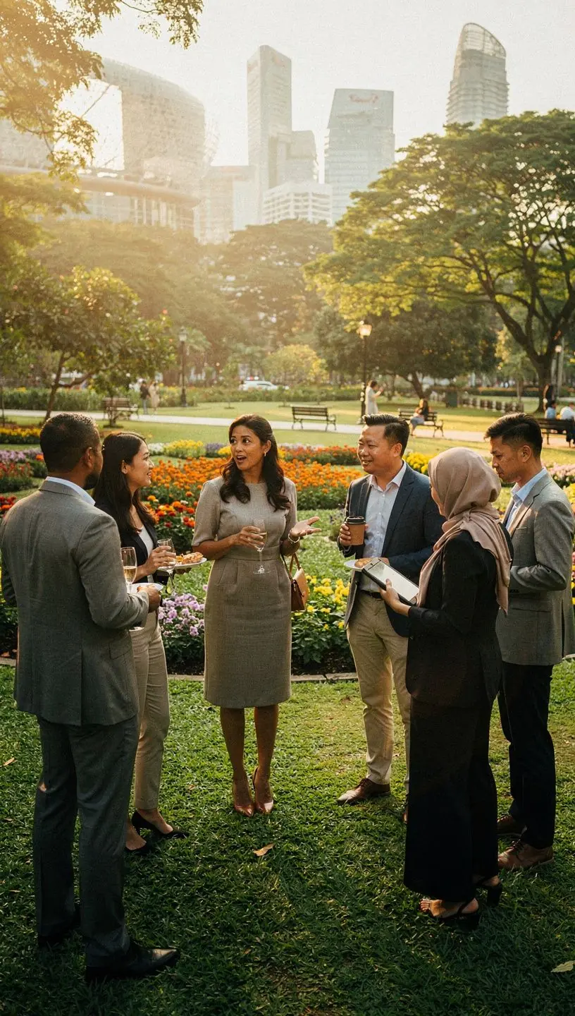 Diverse group of mid-level managers attending a career development workshop in a corporate environment